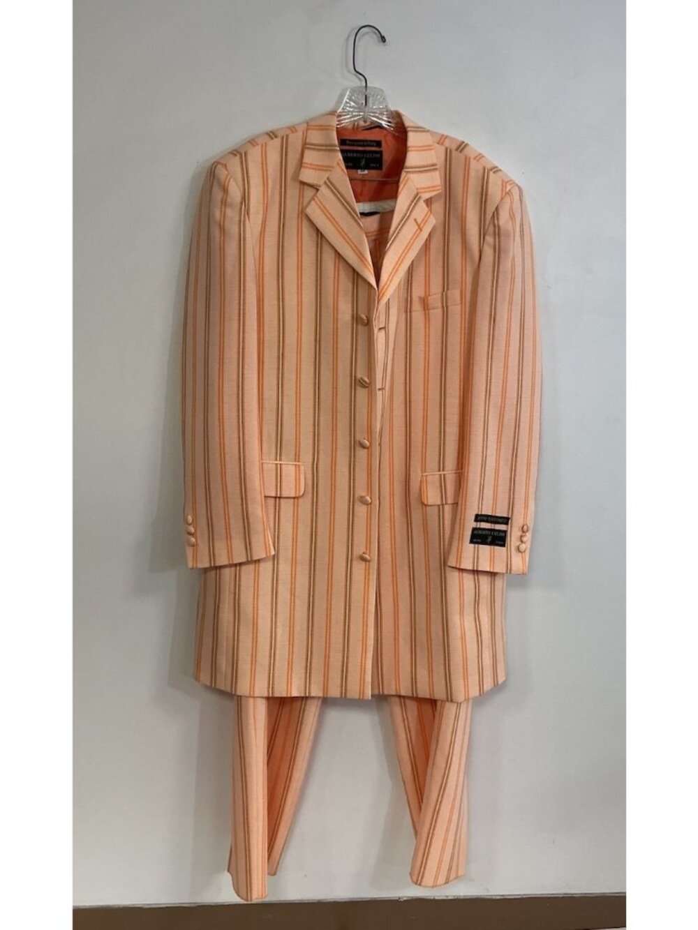 Alberto Celini Orange 3 Pc Suit Made in Italy Mens 36/40